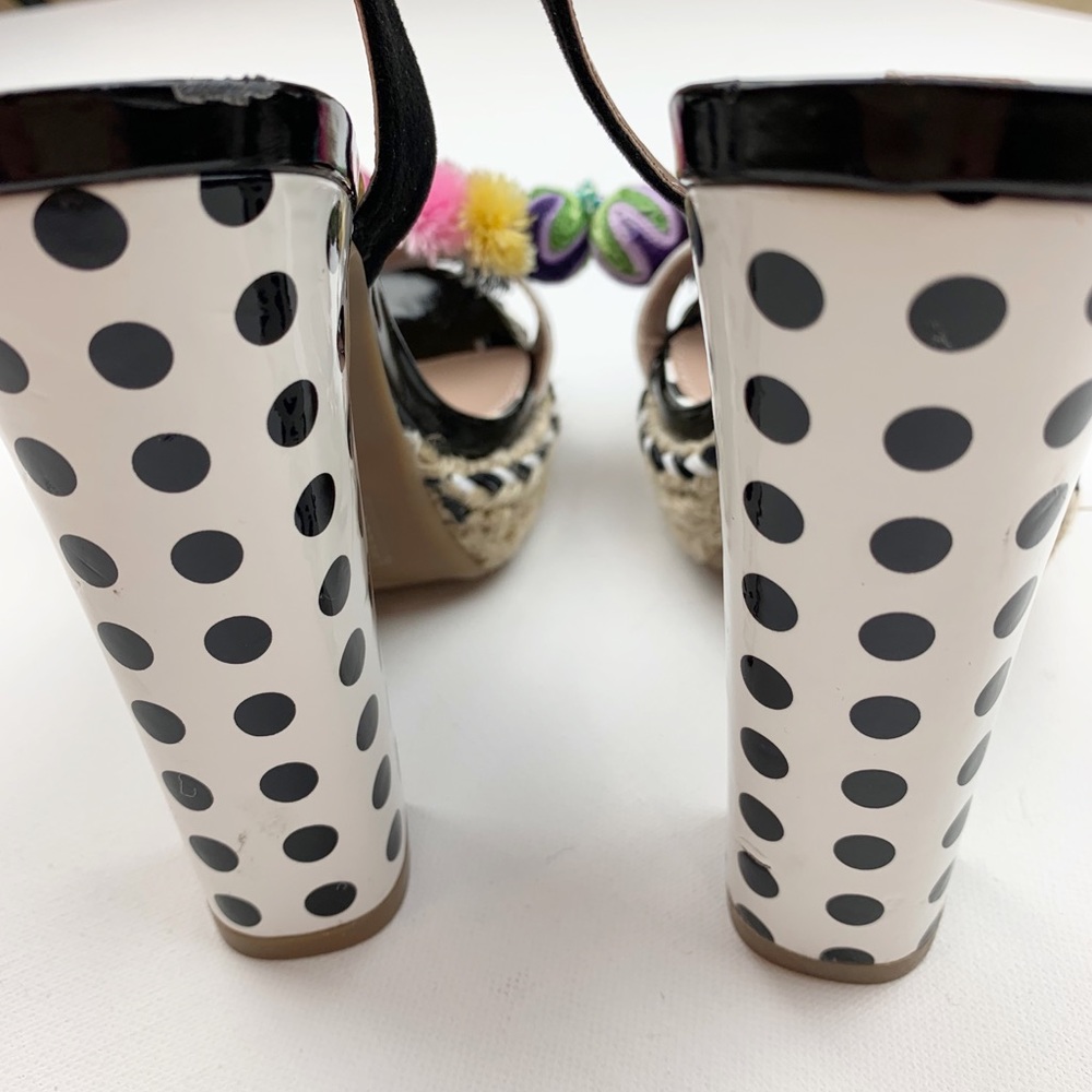 Betsey Johnson polka dot tassel pom pom heel - Picture 7 of 8